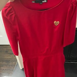 Love Moschino red knee length dress